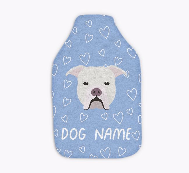 Heart Pattern: Personalised {breedFullName} Hot Water Bottle